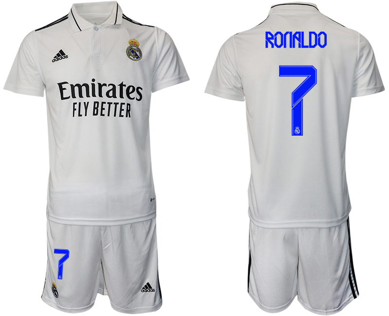 Men 2022-2023 Club Real Madrid home white #7 Adidas Soccer Jerseys->real madrid jersey->Soccer Club Jersey
